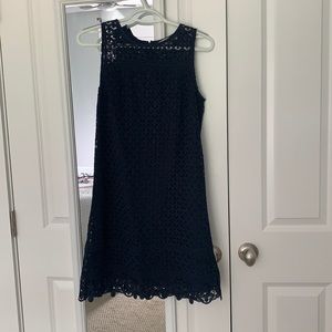 loft navy eyelet dress